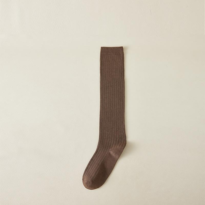 

Female Spring and Autumn Solid Color Vertical Stripe All Kinds of Pressure Show Thin Preppy Style Calf Socks 1 pair