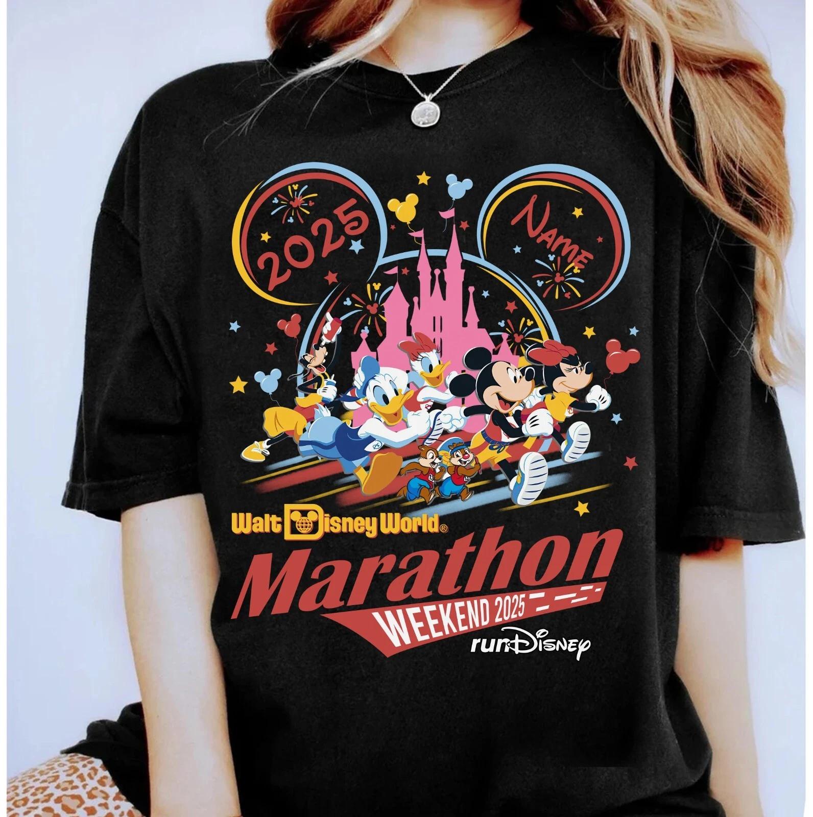 runDisney Уикенд Марафона 2025 Микки и Друзья Унисекс Взрослый Детский Футболка S