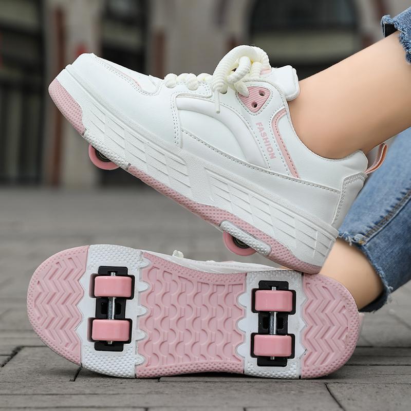 Dziecięce buty sportowe na czterech kółkach Wrotki Można ukryć jako płaskie buty sportowe Buty do jazdy na łyżwach Buty sportowe Damskie buty do jazdy na łyżwach