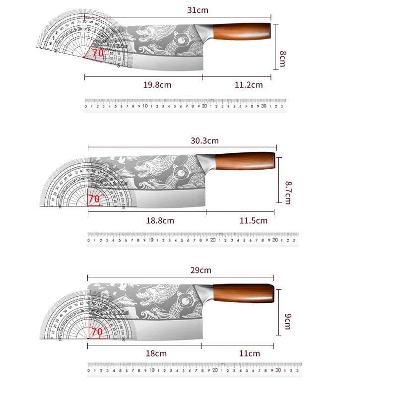 1/3pcs New dragon style sharp meat slicing knife for kitchen chef knife for home ladies Easy bone chopping knife Cooking tool