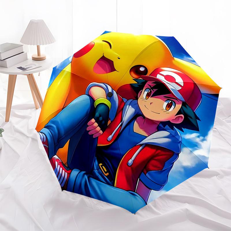 

1pc Pikachu Pikachu Umbrella: Automatic Opening/Closing, Portable Folding Design, 8-Rib Iron Frame, Outdoor Umbrella, Perfect Gift for Fans, Travelers