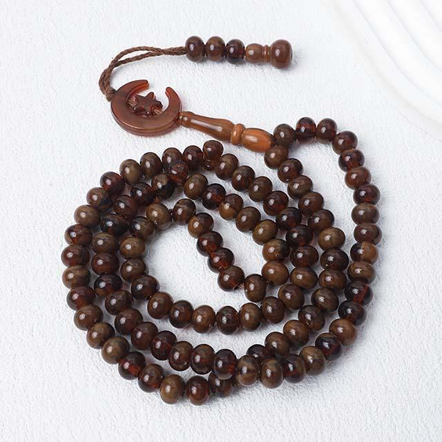 Middle East Saudi Star & Moon Prayer Beads - 99-Bead Car Hanging & Handheld Bracelet.