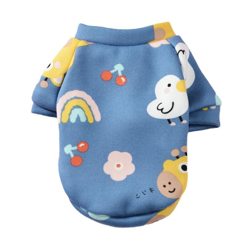 Cross-Border Pet Cartoon Fleece-Lined Warm Clothing for Small Dogs & Cats