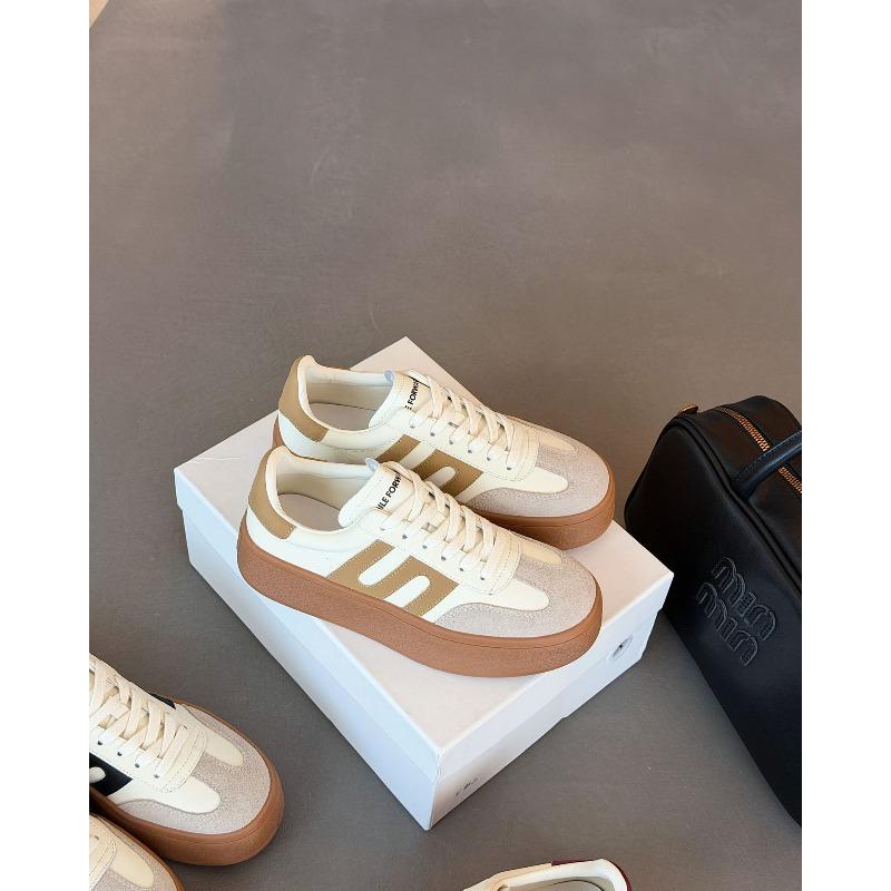 2 Spring new flat heel platform sports casual versatile comfortable women's shoes heightening board shoes white shoes