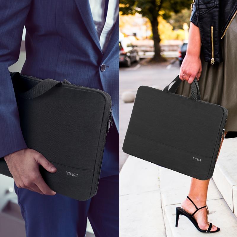 1 szt. Smukła 15,6-calowa torba na laptopa z uchwytem - Męska i damska nylonowa teczka - Kompatybilna z dojazdami do pracy, na uczelnię, dla pracowników biurowych - Czarna