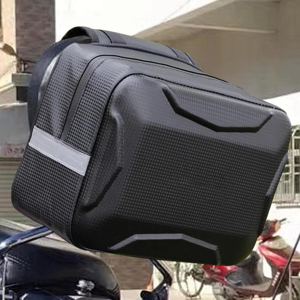 Ebike Saddle Bag Pannier Trunk Carrier With Reflector Safety Reflective Hard Shell Electric Vehicle Luggage Carrier For
