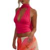 Women's Solid Color Deep V-Neck Strappy Sexy Sleeveless Backless Top