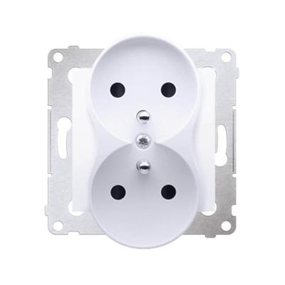 Simon 54 Premium White - Double Socket with Grounding DGZ2MZ.01/11