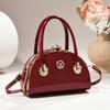 2026 New Women's Gold Handbag Light Luxury Shiny Leather Shell Bag