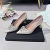 Pointed pearl rhinestone high heels women's stiletto 7cm with skirt sexy 2025 new French shallow mouth single shoes