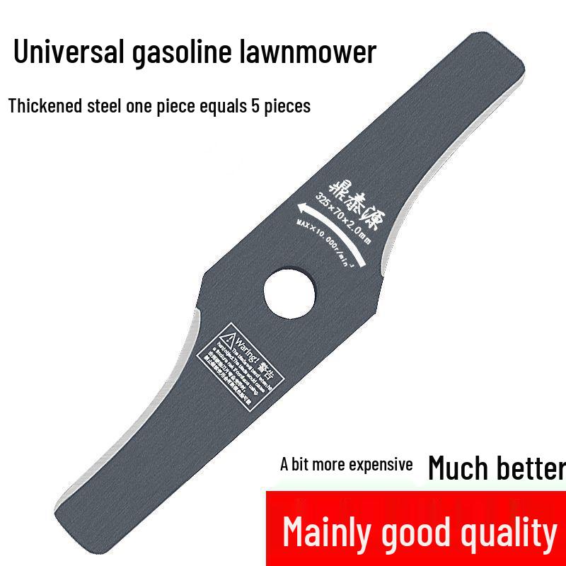 High-Manganese Steel Gasoline Lawnmower Blade - Thickened, Curved, Stone-Resistant Design
