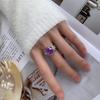 Jewelry Copper Bottom Gold-Plated High Carbon Diamond Ice Flower Temperament Light Luxury Pigeon Egg Ring 10 * 12