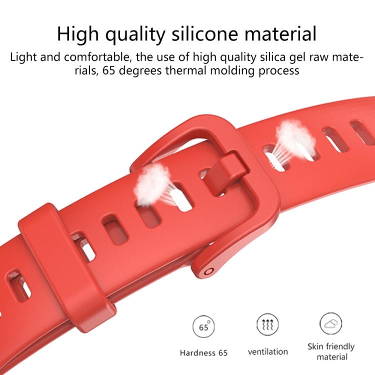 Für Huawei Band 8 16mm einfarbiges Silikon-Ersatz-Uhrenarmband