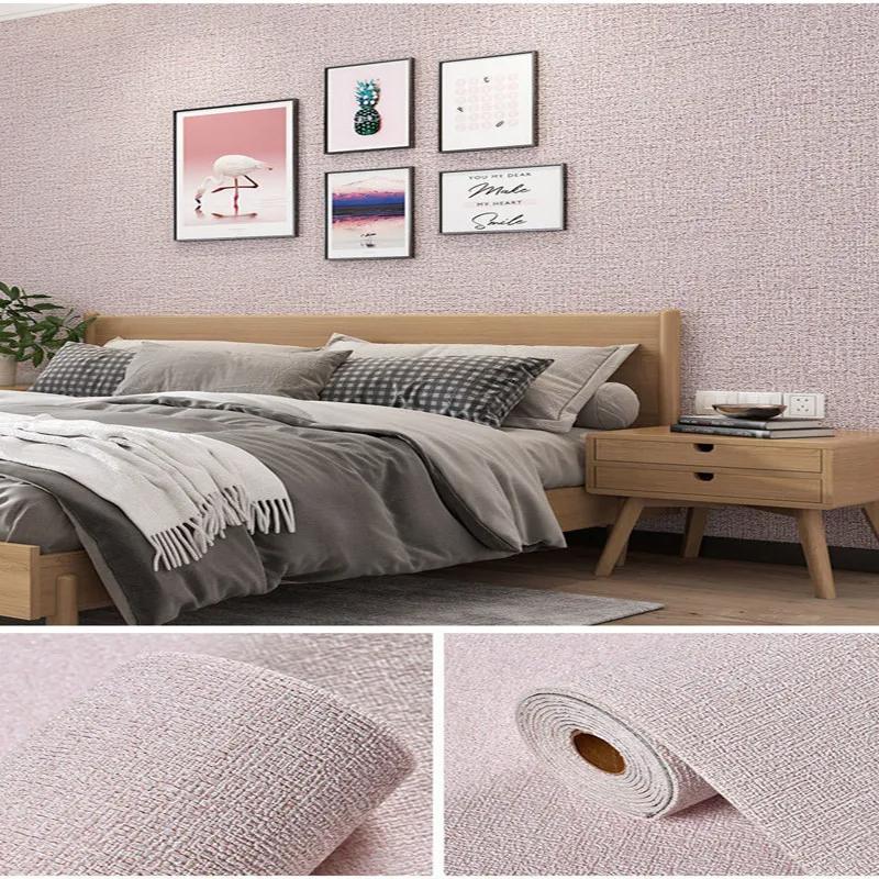 Self Adhesive PVC Solid Color 50cmX10m Linen 3D Foam Thickened Waterproof Background Wall Decoration Wallpaper Wall Sticker