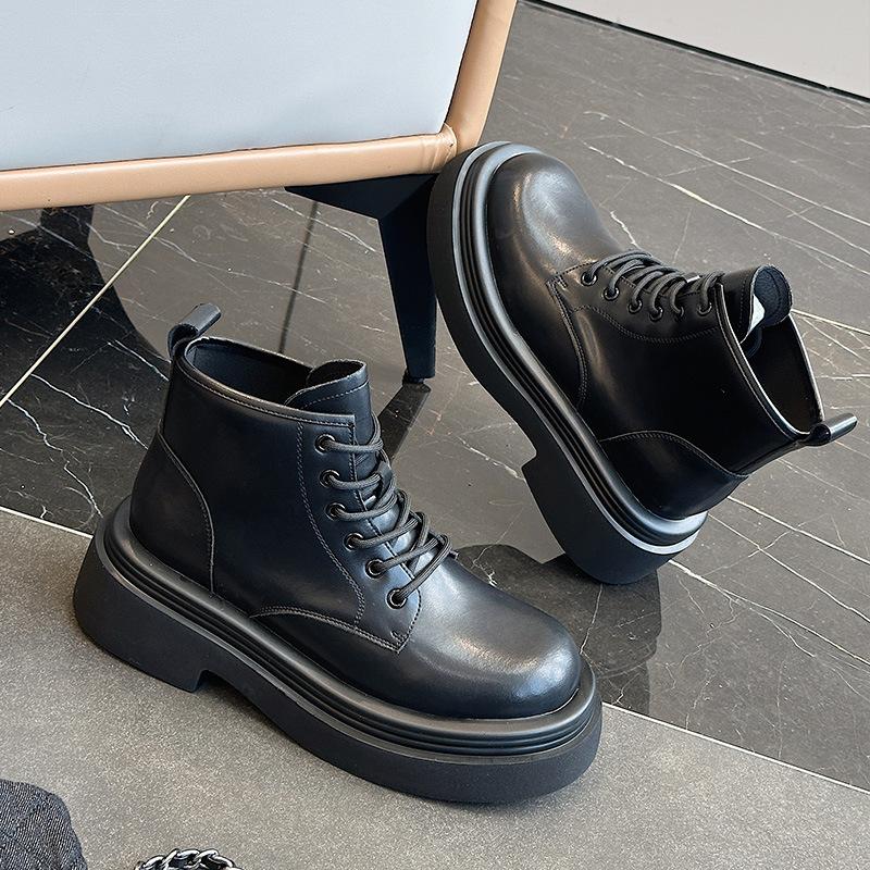 

Женские ботинки Мартин, осенние новые кожаные ботильоны на платформе в стиле ретро-локомотив 39