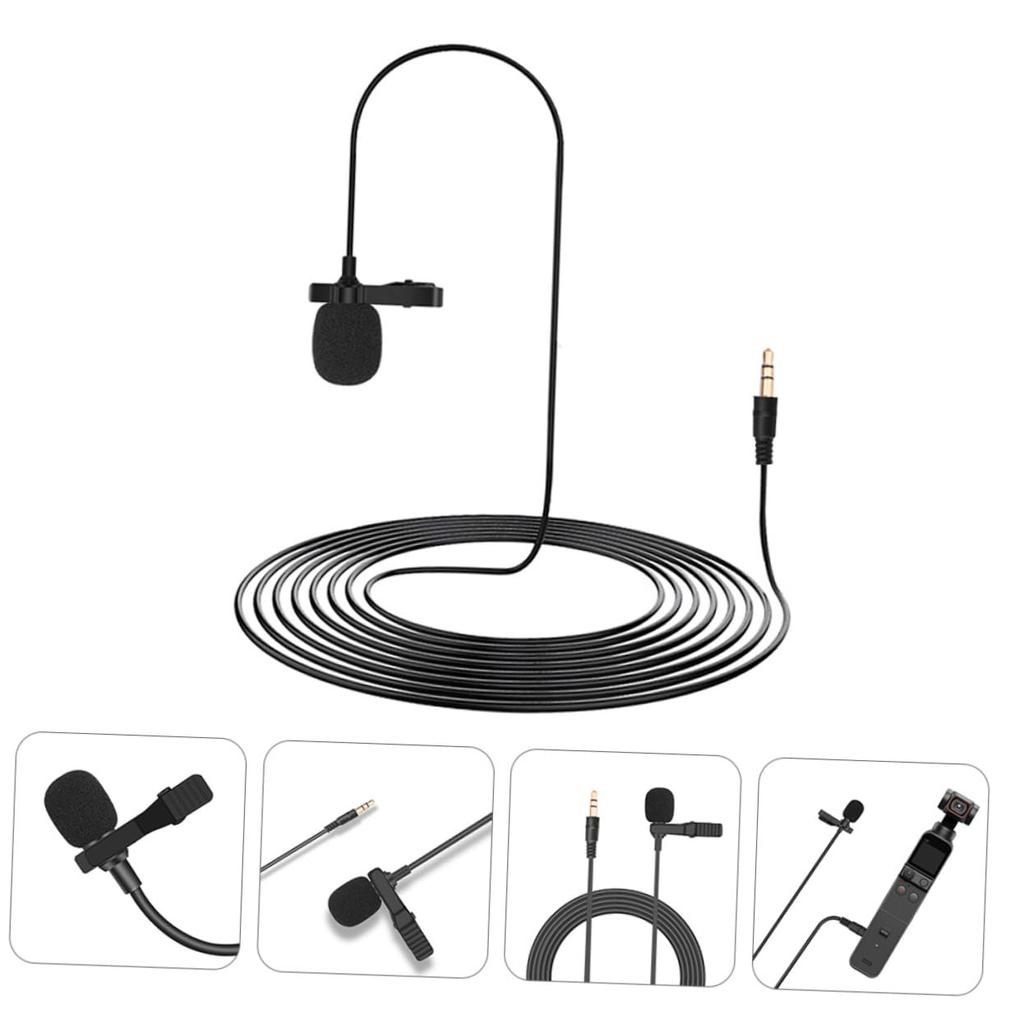 Microfon Lavalier HOMSFOU, Microfon de înregistrare, Microfon de conferință, Microfon pentru cameră gimbal, Microfon condensator 35mm, Microfon cu clips, Live