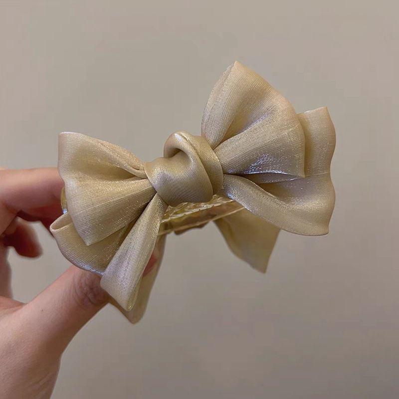 1pc Bow, high ponytail, meatball, headband clip, hair accessory, temperament, braided hair, shark clip hair accessory