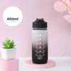 Bouteille d'eau de sport en plastique coloré de 600 ml avec marqueur de temps, bouteille d'eau portable, tasses réutilisables, bouteille d'eau