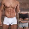 Gerippte Baumwoll Herren Mid-Rise Boxer Briefs mit großer Tasche - Klassische Unifarben
