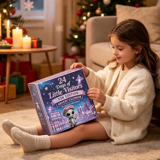 Holiday Countdown Ornament Box 2026 Spirit Advent Calendar, 24-Day Mini Figure Set, Elf Alien Festive Home Decor Ornaments Fairy Christmas Collection,