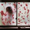 Halloween Blood Handprint Skull Wall Sticker PVC Bedroom Background Decoration Horror Self-adhesive Wall Sticker