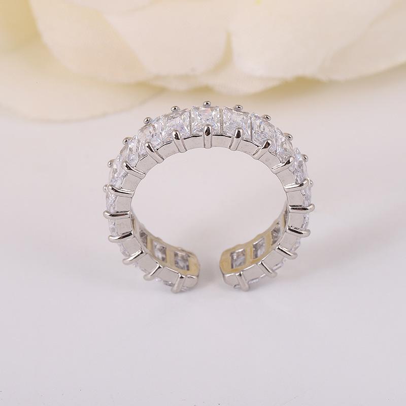 European & American Retro Open Adjustable Zircon Ring - Hip-Hop Style for Women