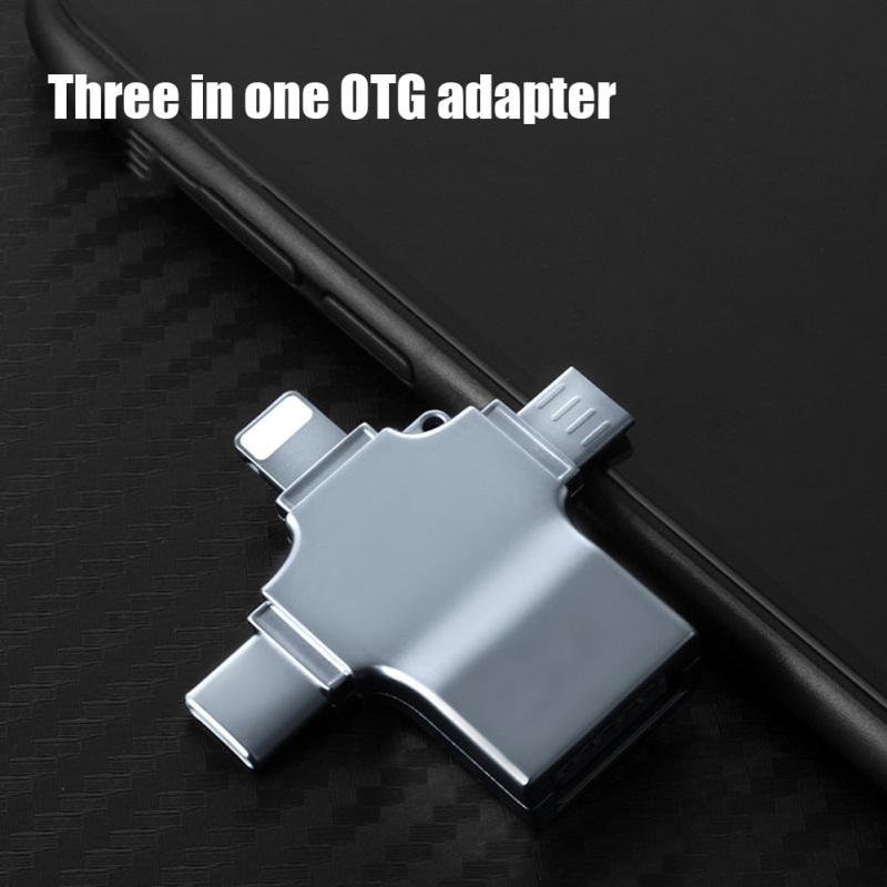 Mikro Usb/usb2.0 Konnektörleri X10 Model Plastik Metal 3'ü 1 arada OTG Dönüştürücü Adaptör