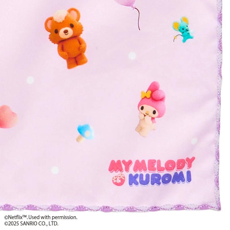 Sanrio Netflix MY MELODY & KUROMI Sanrio Characters Printed Handkerchief Purple