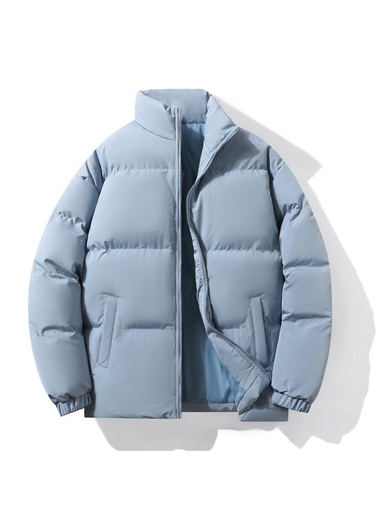 Unisex Trendy Stand Collar Thick Puffer Jacket - Winter Cotton-Padded, Loose Fit for Men and Women