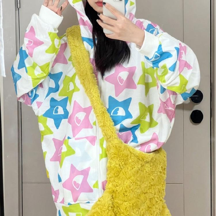 Star Shape Crossbody Bag Plush Inclined Shoulder Bag Portable Plush Shoulder Bag