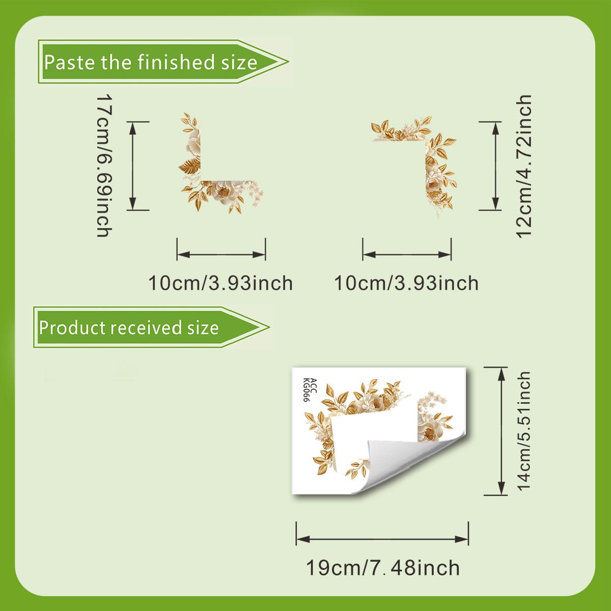 

Luxurious Golden Floral Leaf Switch Stickers for Home Wall Decoration 20*15cm