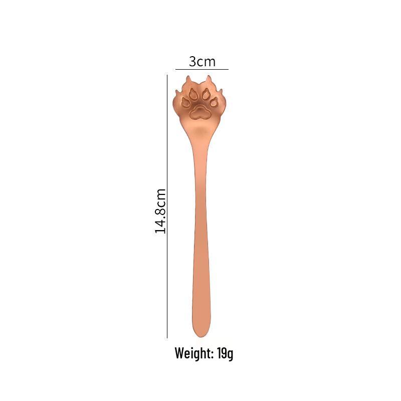 304 Stainless Steel Cat & Dog Paw Coffee Stirring Spoon - Creative Cartoon Gift Spoon