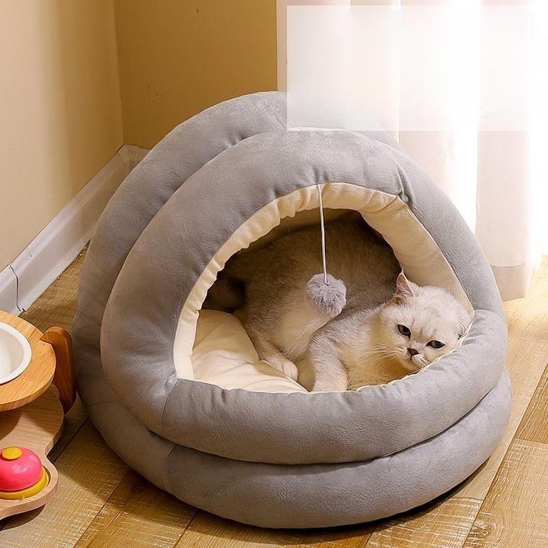 Legowisko dla kota Mata dla zwierząt Ciepłe Miękkie Pluszowe Legowisko dla zwierząt z Pokrowcem Okrągłe Gniazdo do spania dla kota psa Jaskinia dla małych psów kociąt