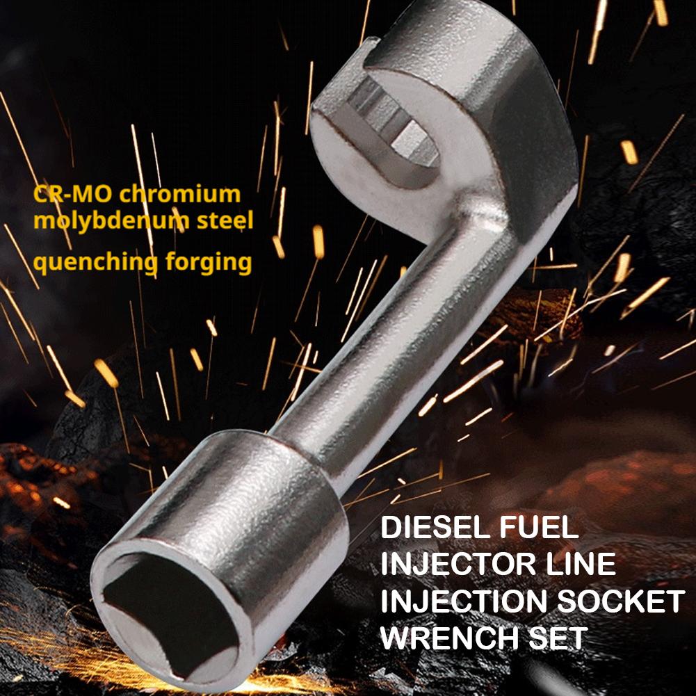 Kraftstoffleitung Steckschlüssel Diesel-Kraftstoffeinspritzleitung Einspritz-Steckschlüssel Kraftstoffeinspritzrohr Steckschlüssel für Autoreparaturwerkzeug