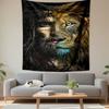 "Fusion of Man and Lion Face Design" Patterned Tapestry Decorative Wall Hanging, Home Bedroom Living Room Decor