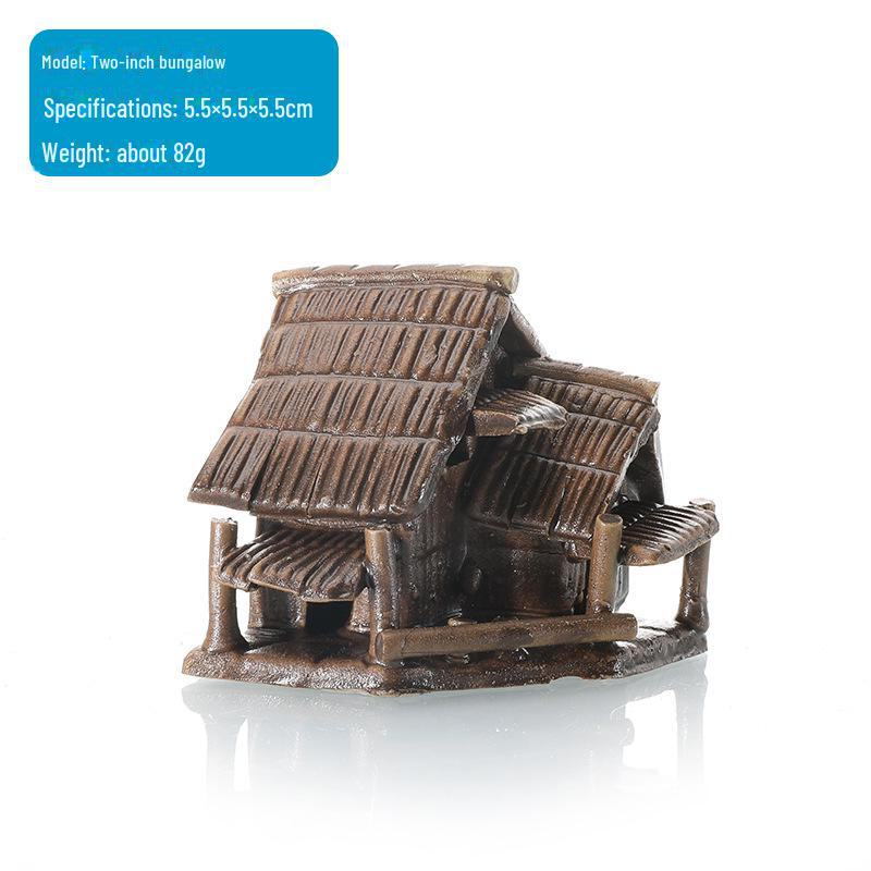 Ceramic Fish Tank Decoration: Water-Absorbing Stone Ornament for Aquariums, Gardens, and Bonsai – Thatched and Bamboo Houses.