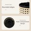 360° Rotating Desktop Pen Holder Multifunctional Grid Design Cosmetic Storage Box Vintage Large Capacity