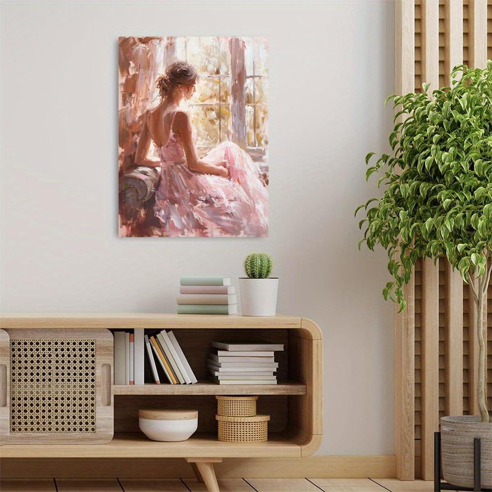 1 buc Poster Vintage Elegant Femeie Citind, Artă pe Pânză Femeie în Stil Victorian cu Flori, Ideal pentru Casă și Birou, Decor Cameră
