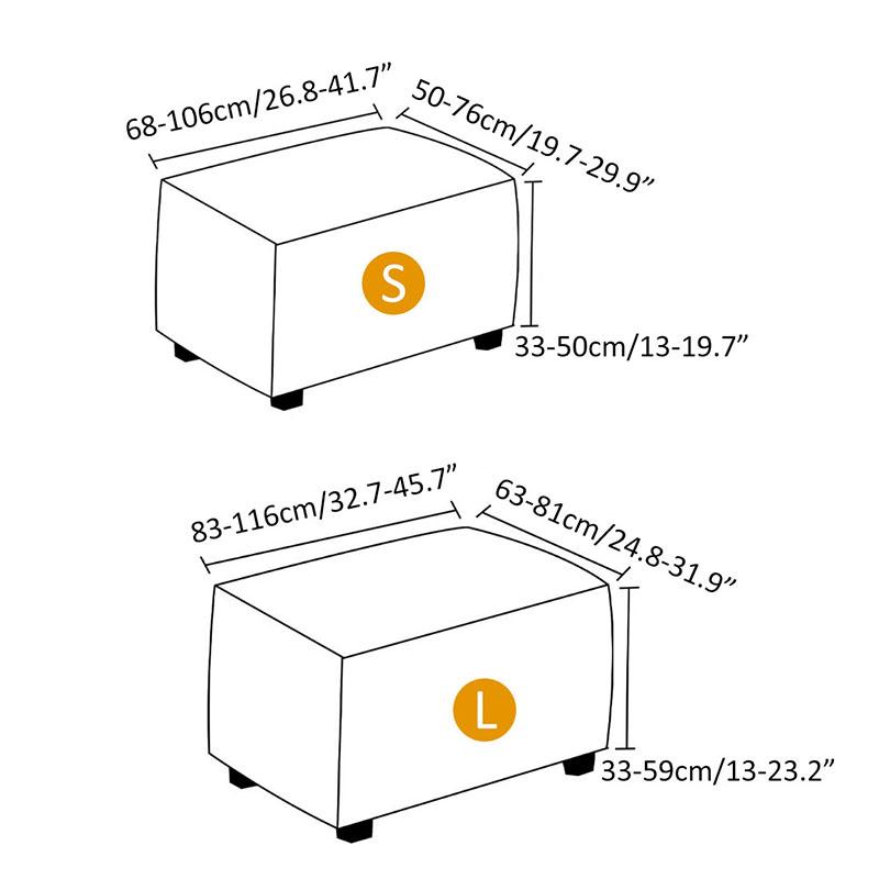 Rectangle Ottoman Stool Cover Polar Fleece Elastic Spandex Footstool Sofa Slipcover Footrest Covers Furniture Protector Covers