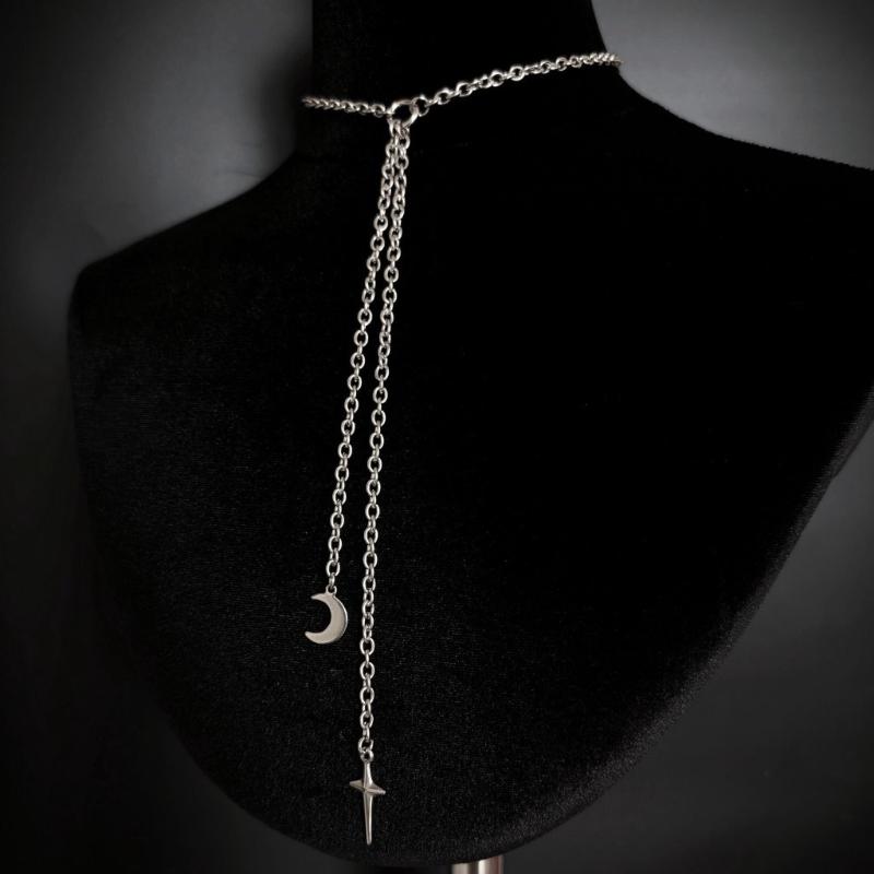 Heart And Sword Pendant Necklace For Women Goth Accessories Necklace Y2K Fashion Choker