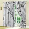 2D Flat   35x90in*2pcs 2pcs Classic Blackout Curtains   Polyester Plant Design Drapes for Bedroom & Living Room   Thermal Insulated