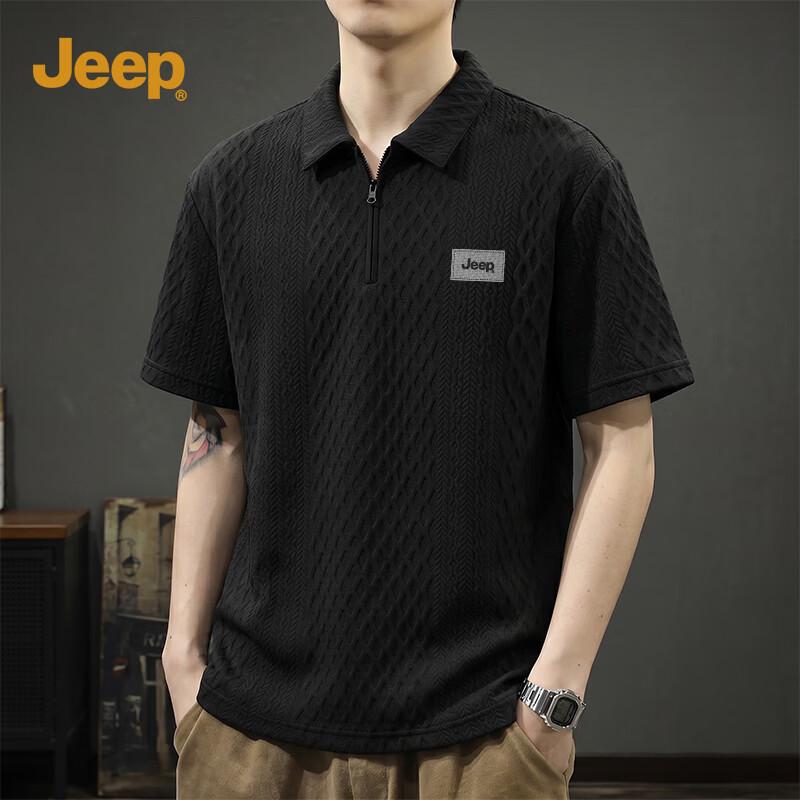 JEEP Men s American Trendy Loose Fit Short Sleeve Polo Shirt 2XL