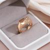 Kienl Square Glossy Gold Trendy Big Size Ring Daily Easy Matching Rings