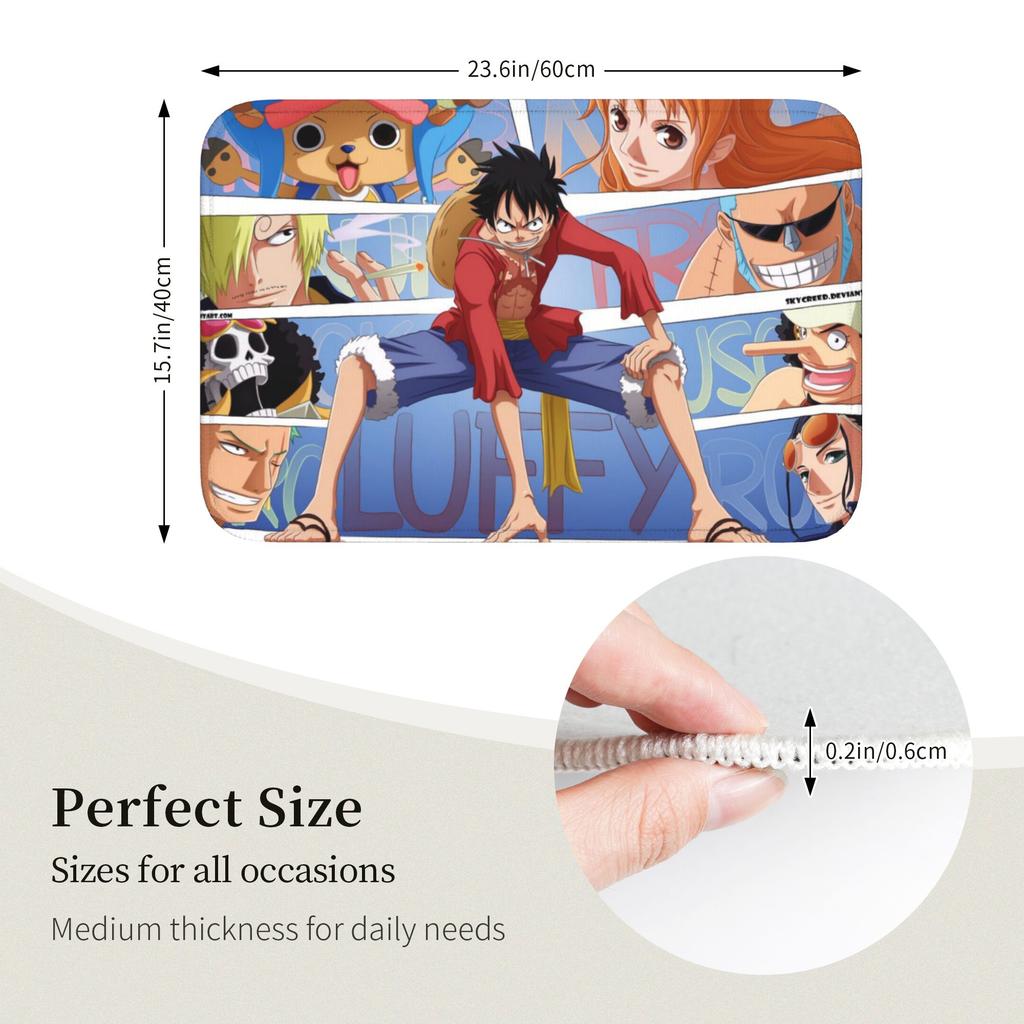 Anime One P-Pieces Front Door Floor Entrance Welcome Mat Outdoor Kitchen Bath Doormat Bedroom Living Room Carpet Rug Footpad