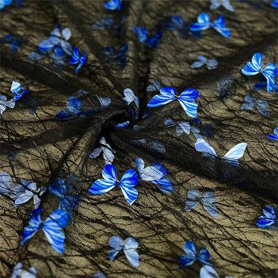 Lace Laser Butterfly Lace Fabric Mesh Fabric DIY Butterfly Mesh Embroidered Fabric Three-dimensional Embroidery