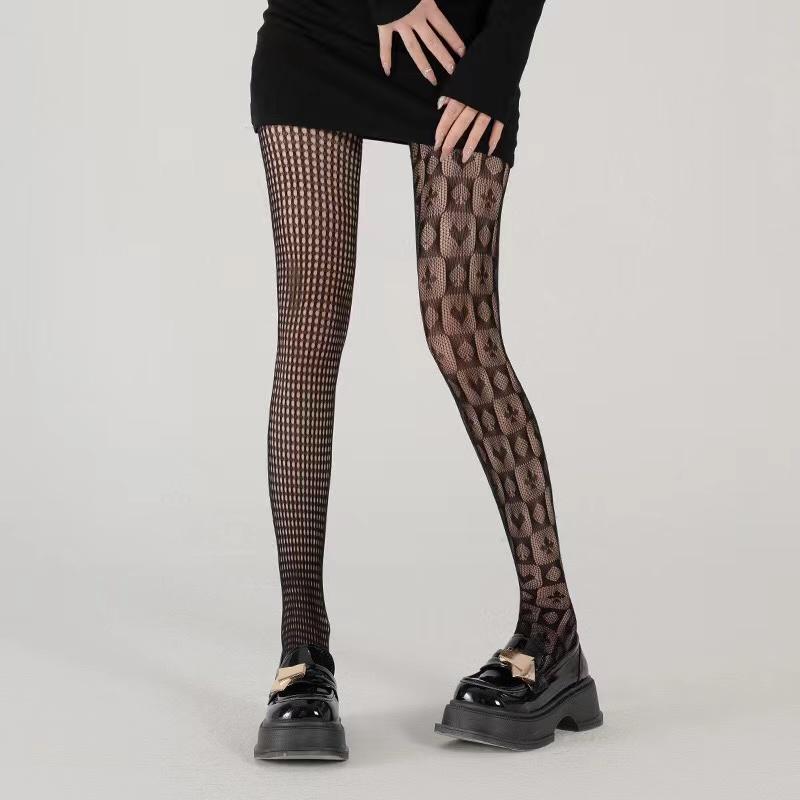 

Асимметричные колготки в полоску, женские колготки, высокоэластичные кружевные полые ажурные сексуальные чулки, классические женские готические колготки One Size