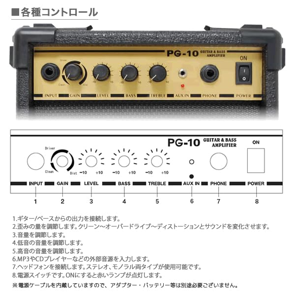 PhotoGenic Photogenic Guitar-Base Amplifier with Overdrive Function PG10