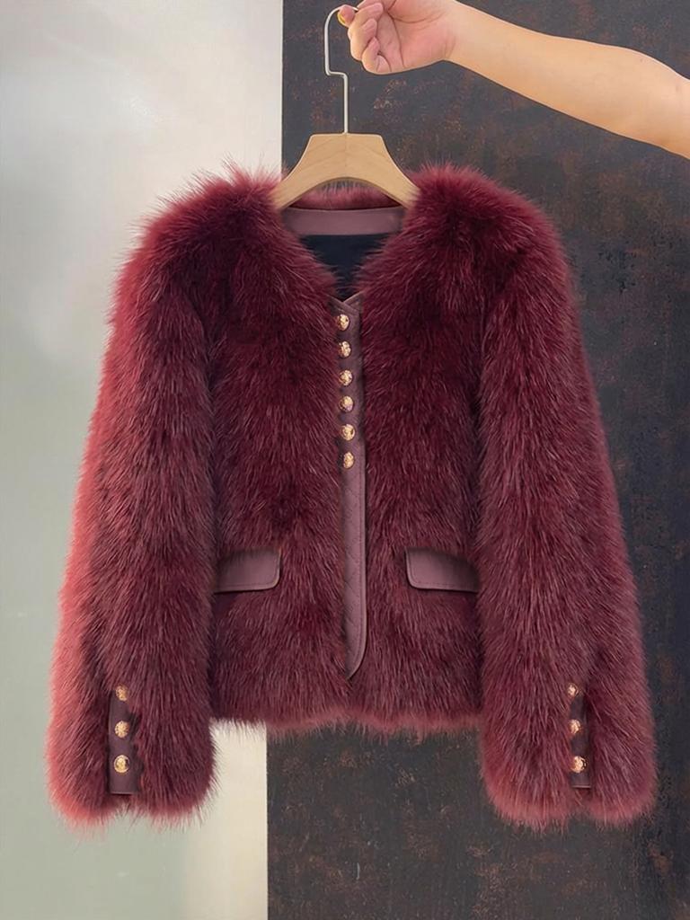 Europe and the United States Popular Autumn and Winter Short Coat Women's New Haining Xiaoxiangfeng Mao Mao Top Women's Clothing