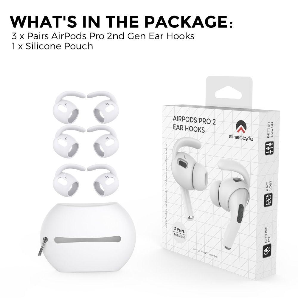 

3Pairs Headphone Accessories Earplug Anti-Slip Silicone Earpods Cover Eartips EarPads Wings Hook For AirPods Pro 2 білий