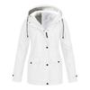 Warme Winddichte Damen Hardshell Jacke Herbst Winter Samt Kapuze Bergsteiger Mantel Einfarbig Mittellange Jacke